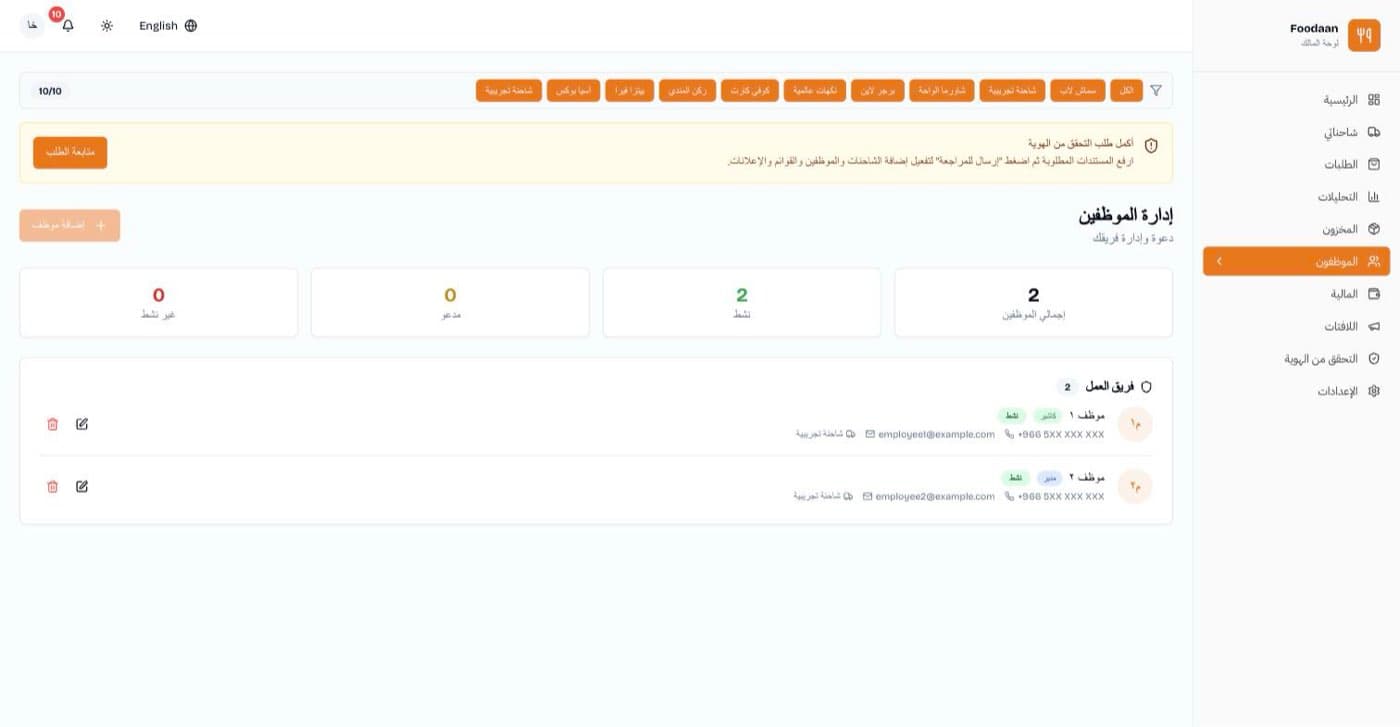 فريقك وصلاحياته بيدك